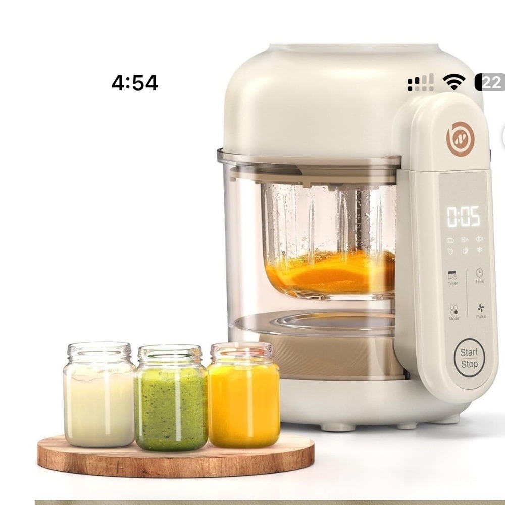Babynutri 9-in-1 Automatic Baby Food Maker Glass Bowl Steamer Blender Cream